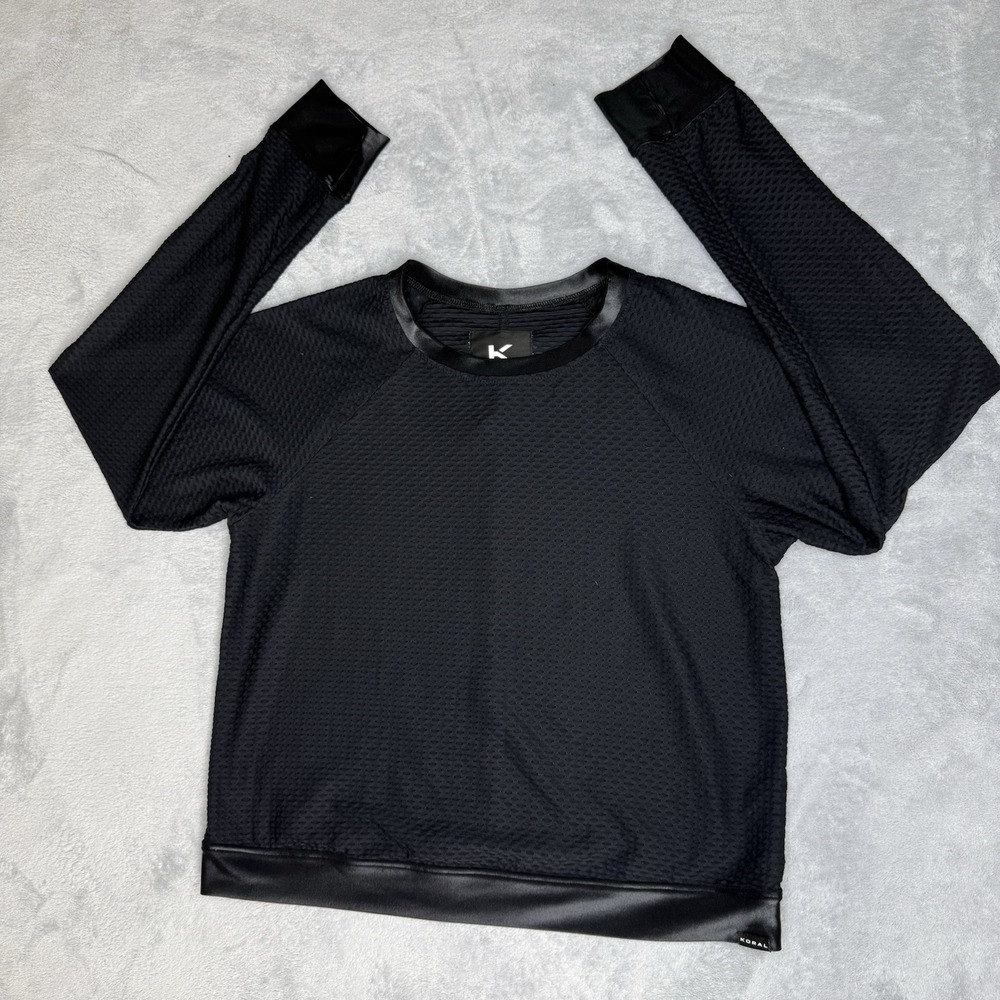 Koral Sweatshirt Womens M Black Pullover Mesh Lightweight Breathable Athletic